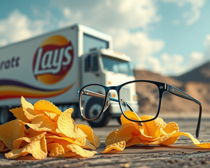 potato chip, glasses, truck